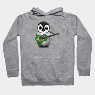 Baby Penguin Playing Brazilian Flag Guitar Hoodie